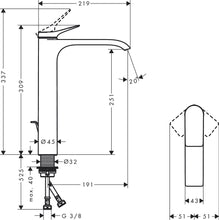 Load image into Gallery viewer, HANSGROHE Vivenis Single Lever Basin Mixer 250 with pop-up waste set
