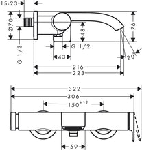 Load image into Gallery viewer, HANSGROHE Vivenis Single Lever Exposed bath &amp; shower mixer
