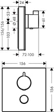 Load image into Gallery viewer, HANSGROHE ShowerSelectGlass Thermostat HighFlow for 1 Function and Additional Outlet
