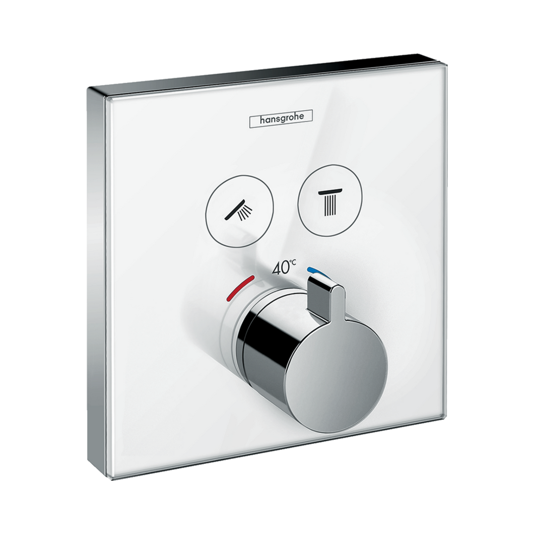 HANSGROHE ShowerSelect Glass Thermostat for concealed for 2 functions