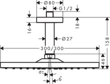 Load image into Gallery viewer, HANSGROHE Raindance E Overhead Shower 300 1jet with ceiling connector
