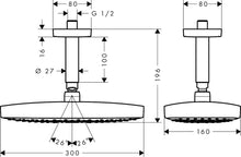 Load image into Gallery viewer, HANSGROHE Raindance Select E Overhead Shower 300 2jet 
