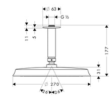 Load image into Gallery viewer, HANSGROHE Raindance Classic Overhead Shower240 1jet with Ceiling Connector 
