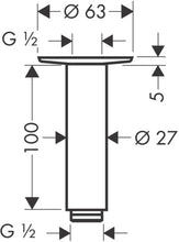 Load image into Gallery viewer, HANSGROHE Ceiling Connector 100mm 
