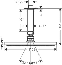 Load image into Gallery viewer, HANSGROHE Raindance S240 1jet with 100mm ceiling connector
