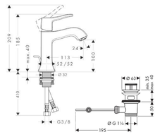 Load image into Gallery viewer, HANSGROHE Metris basin mixer 100 with pull rod waste set 
