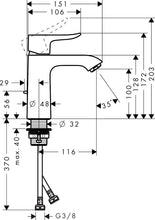 Load image into Gallery viewer, HANSGROHE METRIS Single Lever Basin Mixer 110 with pop-up waste set 
