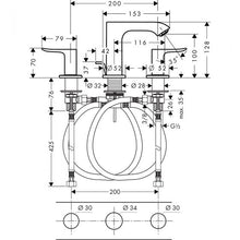 Load image into Gallery viewer, HANSGROHE Metris 3-hole 2-handle Basin Mixer  
