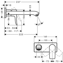 Load image into Gallery viewer, HANSGROHE METRIS single lever basin mixer for concealed installation wall-mounted with spout 22.5 cm 
