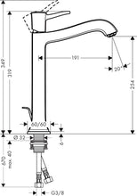 Load image into Gallery viewer, HANSGROHE METROPOL CLASSIC single lever basin mixer 260 with pop-up waste
