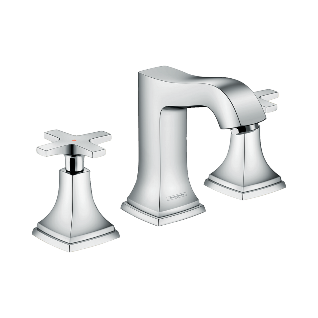 HANSGROHE METROPOL CLASSIC 3-hole basin mixer 110 with cross handles and pop-up waste set 