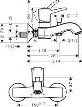 Load image into Gallery viewer, HANSGROHE METROPOL CLASSIC single lever bath mixer for exposed installation
