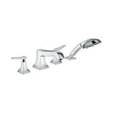 Load image into Gallery viewer, HANSGROHE METROPOL CLASSIC 4-hole rim mounted bath mixer with cross handles 
