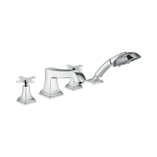 Load image into Gallery viewer, HANSGROHE METROPOL CLASSIC 4-hole rim mounted bath mixer with cross handles
