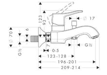 Load image into Gallery viewer, HANSGROHE Wall-mounted exposed single lever bath/shower mixer 
