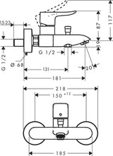 Load image into Gallery viewer, HANSGROHE METRIS single lever bath mixer for exposed installation 
