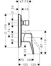 Load image into Gallery viewer, HANSGROHE Metris built-in bath/shower mixer 
