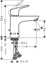 Load image into Gallery viewer, HANSGROHE FOCUS Single lever basin mixer 100 with pop-up waste set
