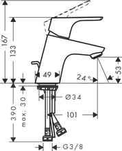 Load image into Gallery viewer, HANSGROHE FOCUS Single lever basin mixer 70 with pop-up waste set 
