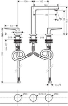 Load image into Gallery viewer, HANSGROHE METROPOL 3 Hole Basin Mixer 160 w/ Lever Handle 
