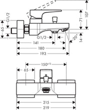 Load image into Gallery viewer, HANSGROHE METROPOL Single lever bath mixer for exposed installation with lever handle 
