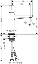 Load image into Gallery viewer, HANSGROHE METROPOL basin mixer 110 SELECT with push-open waste set 
