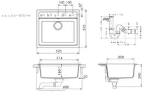 Load image into Gallery viewer, HANSGROHE Built-in sink 370/510 Axor Granite Sink
