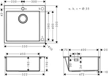 Load image into Gallery viewer, HANSGROHE Built-in Sink 450 
