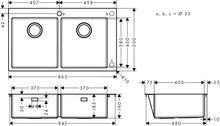 Load image into Gallery viewer, HANSGROHE Built-in Sink 370/370 
