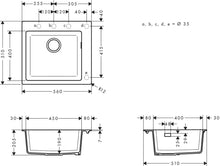 Load image into Gallery viewer, HANSGROHE Built-in Sink 450 SilicaTec Granite Sinks
