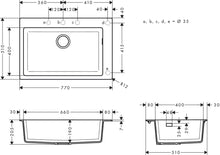 Load image into Gallery viewer, HANSGROHE Built-in Sink 660 SilicaTec Granite Sinks
