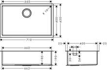 Load image into Gallery viewer, HANSGROHE Undermount Sink 660
