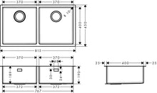 Load image into Gallery viewer, HANSGROHE Undermount Sink 370/370
