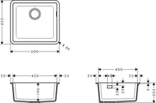 Load image into Gallery viewer, HANSGROHE Undermount Sink 660 SilicaTec Granite Sinks
