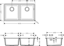 Load image into Gallery viewer, HANSGROHE Undermount Sink 370/370 SilicaTec Granite Sinks
