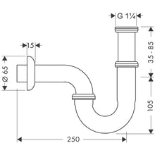 Load image into Gallery viewer, HANSGROHE Basin P-trap 1-1/4&quot; 
