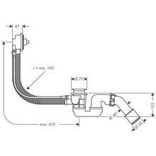 Load image into Gallery viewer, HANSGROHE Flexaplus Basic Waste and Overflow for Standard Bath Tubs 
