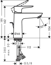 Load image into Gallery viewer, HANSGROHE TALIS E Single Lever Basin Mixer 110 w/ Pop-up Waste
