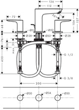 Load image into Gallery viewer, HANSGROHE TALIS E 3 Hole Basin Mixer w/ Pop-up Waste
