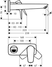 Load image into Gallery viewer, HANSGROHE TALIS E Single Lever Basin Mixer Wall mounted with 225mm spout 
