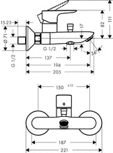 Load image into Gallery viewer, HANSGROHE TALIS E Single Lever Bath Mixer for Exposed Installation 
