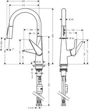 Load image into Gallery viewer, HANSGROHE TALIS Single Lever Kitchen Mixer 200 2jet w/ Pull-out Spray 
