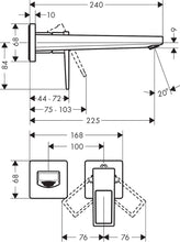 Load image into Gallery viewer, HANSGROHE METROPOL single lever wallmounted basin mixer with loop handle and spout 22.5cm
