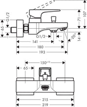 Load image into Gallery viewer, HANSGROHE METROPOL single lever bath mixer for exposed installation with loop handle
